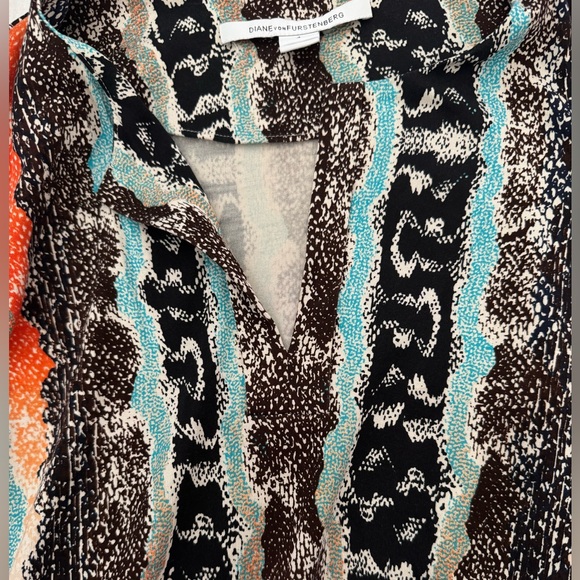 Diane Von Furstenberg Reina Snake Print Silk Stretch Mini Dress Size 4 - Picture 7 of 10